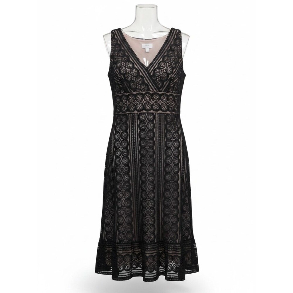 Ann Taylor Loft Black Lace Sleeveless Dress sz 8